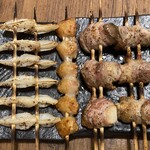 やきとり中山商店 - ナンコツ、ぼんじり、エリンギ豚巻き