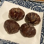 やきとり中山商店 - 和栗の渋皮揚げ