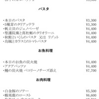 アラカルトメニュー　一覧