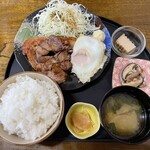 マルフク食堂 - チャーシュー定食　ご飯大盛
