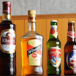 インド・ネパール・タイのお酒をご用意。気軽に1杯からどうぞ！