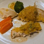 キッチン ブルー グローブ - ふた切れ目、柿ピューレソースはタップリ！