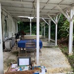 宗像堂 - エントランスにあるテラス席