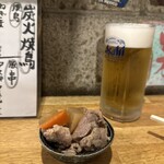 マルチョー - 生ビールと御通しの筑前煮