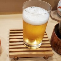 鮨処もり山 - 前菜、サッポロビール(中瓶)
