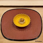 御料理 寺沢 - 落花生豆富に生海胆