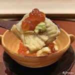 御料理 寺沢 - ふわっとろの穴子の白煮に二種類のいくら