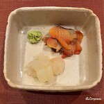 御料理 寺沢 - 赤貝と伊勢海老の造り