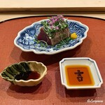 御料理 寺沢 - 鰹の備長炭と藁焼きの造り