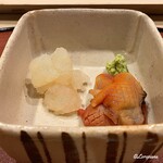 御料理 寺沢 - 伊勢海老と赤貝の造り