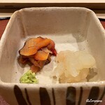 御料理 寺沢 - 赤貝と伊勢海老の造り