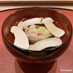 御料理 寺沢 - 蟹真薯と松茸の椀