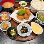昇 - 週替わり定食（カキフライ）　　ご飯大盛り