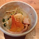 すしやのたい悟 - 貝の酢の物は、赤貝紐、青柳、帆立貝