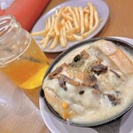 ブラックプール ハンバーガー カフェ - 【10月限定】ブランバーガーとフライドポテト、緑茶ICE