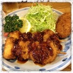 とんかつ つかさ - ヒレ肉の串カツ定食 ¥900