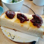 池下カフェ 花ごよみ - モーニングのトースト+大納言小豆