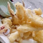 御宿 海舟 - 頭やゲソは後から天ぷら調理してくれるおもてなし