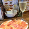 Bar Parque - おつまみ①ハモン・セラーノ《薄切りスペイン産生ハム》(税込600円)
                塩気の多いハモン・セラーノにオリーブオイルを掛けてあり、少し円やかになっています
                お酒①カヴァ・ヒルマス・ブリュット