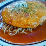 ABCカフェガーデンズ - ベーコン入りオムレツあんかけスパゲティ〜ボリューミー♥
