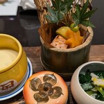 和英 - 器や盛り付けが素敵　あん肝も臭みがなく美味しかった