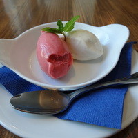BISTRO FAVORI 代官山 - 無花果のアイスクリームとフランボワーズのソルベ