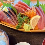 ばんや - 今回はお刺身3点盛り定食　納得のおいしさ