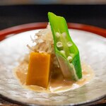 よし町 - 2024.10 冷やし煮物（六方芋、南瓜、オクラ）