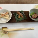 きのこ料理 創士庵 - 前菜三種　キノコのお刺身
