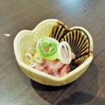 奥出雲 そば処 一福 - 地酒に付いている小鉢