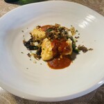 にんじん木 - マグロのフリットにんじん木菜園トマトのソース
