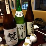 寿司肴地酒 天晴 - 神奈川の天晴、福井の梵、秋田の刈穂