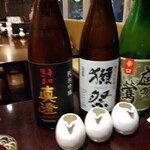 寿司肴地酒 天晴 - 長野の真澄、山口の獺祭、福岡の庭の鶯