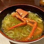 食房 四季 - 刺身の伊勢海老で味噌汁を作って頂きました