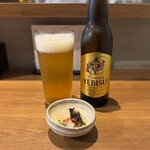 ジャパニーズ ラーメン 五感 - 瓶ビール（小）¥500にはつまみ付き