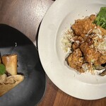 創意中華 茶房 桃花片 - 油淋鶏 、手作り春巻