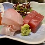 食堂こなん - 造里 三河湾真鯛 天然本鮪