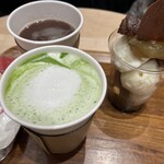 トラヤあんスタンド 新宿店 - あんペースト抹茶オレ&あんほうじ茶
