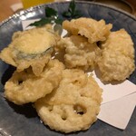 和食 八のじ - はもと夏野菜の天ぷら