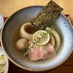 RAMEN VILLAGE CAFE - 昆布水つけ麺(醤油)(1400円込)