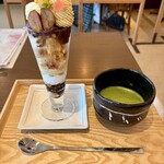 キッサコ坂根屋 - 栗パフェと抹茶セット