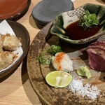 肉魚地酒 やすおか - 山形牛炙りポン酢