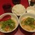 くにまつ＋武蔵坊 - 料理写真:くにまつ(ごま)＋武蔵坊(醤油)ハーフ＆ハーフセット ライス温玉付き (税込)1,170円 (2024.10.21)
