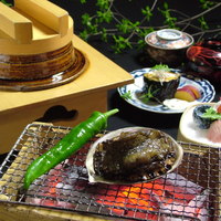 京野菜と鮑の炭焼