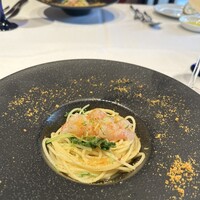 リストランテ カノビアーノ 福岡 - 生エビが乗ってます
