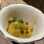 札幌かすそばtoてんぷら風土 - お通し　ナスのおひたし