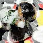 銀むすび - 広島菜、ちりめん山椒、煮玉子