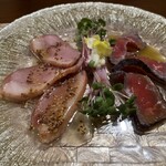 フレンチ割烹 メゾンキズク - お肉の前菜　鴨肉　牛肉