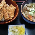 長寿庵 - ミニ天丼とミニ肉うどんセット850円