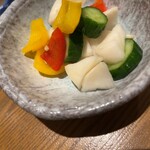 ワインとお料理 ことり - パプリカ、カブ、きゅうりの浅漬け
